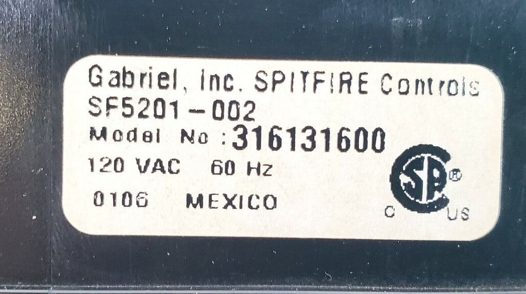 Frigidaire Range Control 316131600