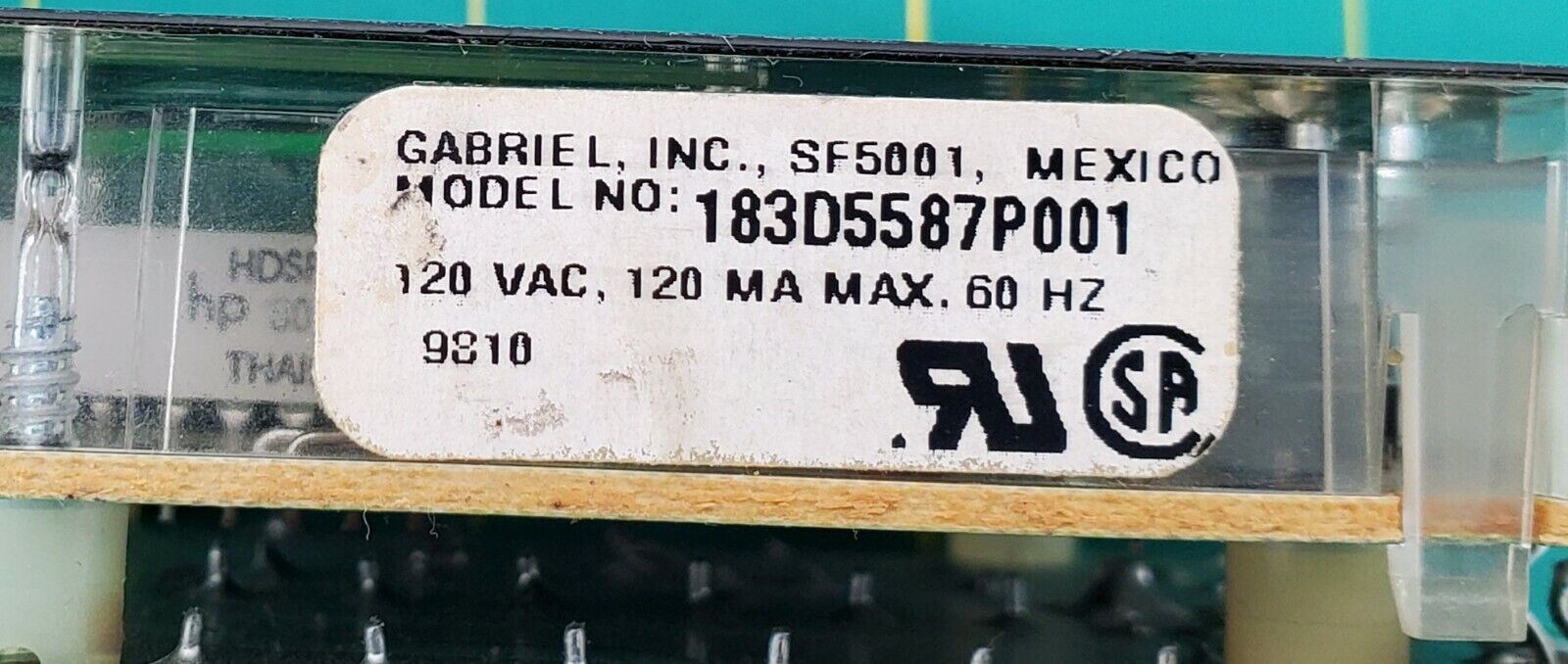 GE Range Control 183D5587P001