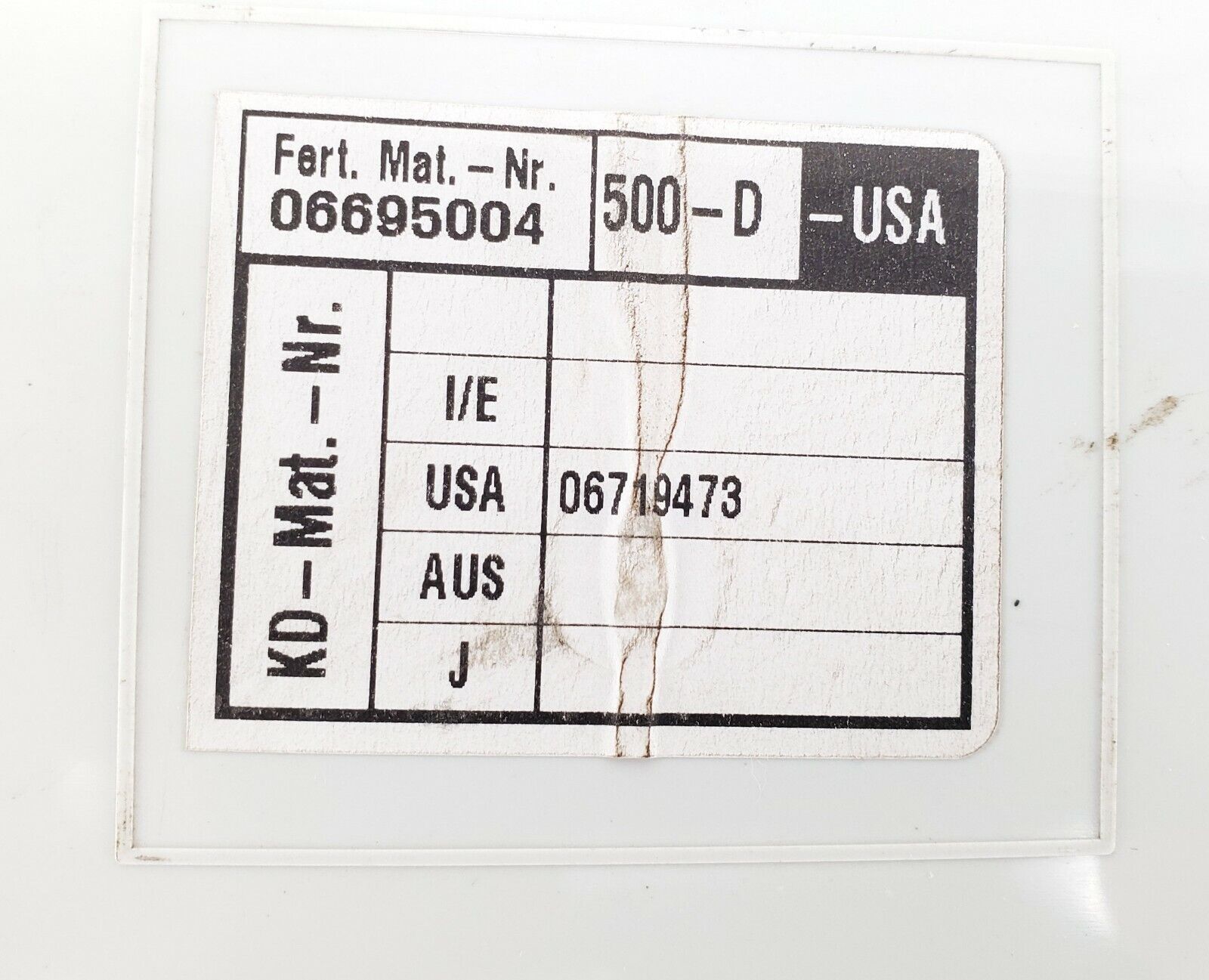 Miele Dishwasher Control 06695004
