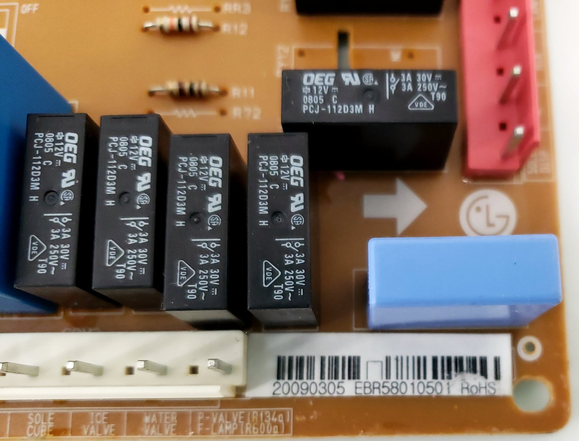 LG Refrigerator Control Board EBR58010501