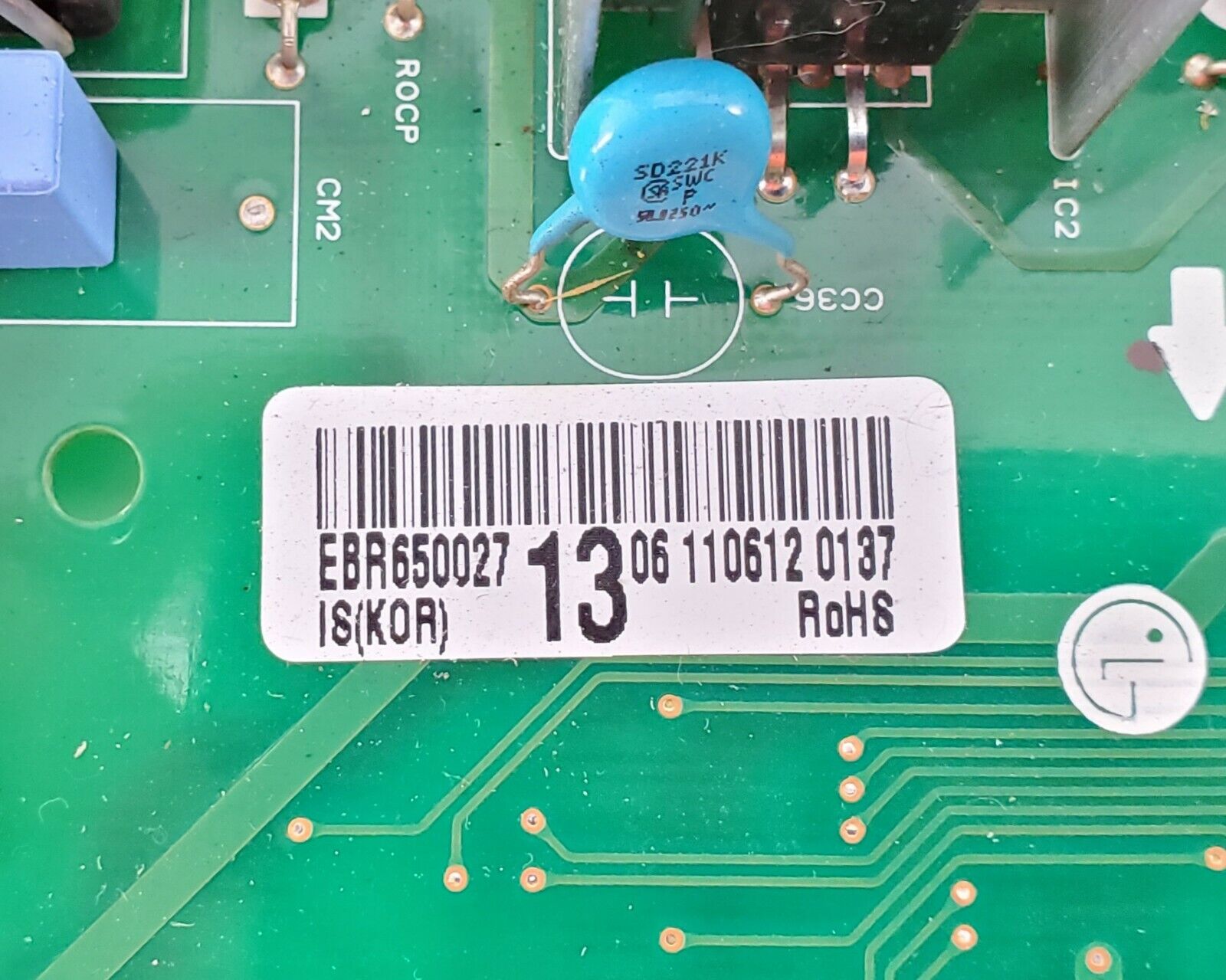 LG Refrigerator Control  EBR65002713