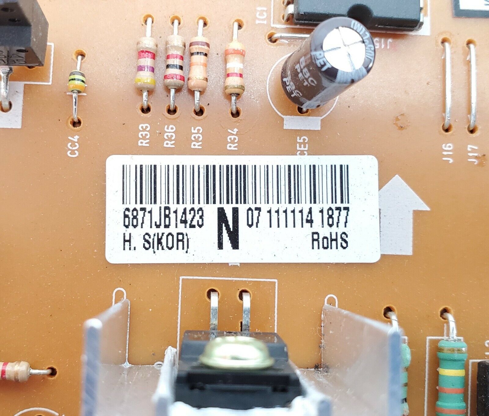 LG Kenmore Refrigerator Control  6871JB1423N