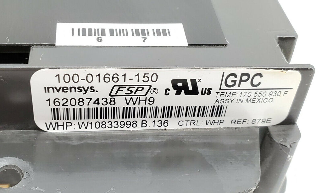 OEM Whirlpool Range Control W10833998 Same Day Shipping & Lifetime Warranty