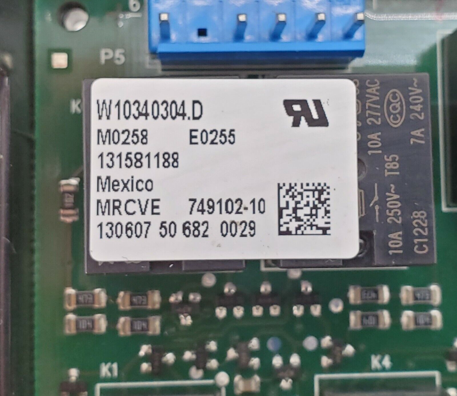 Whirlpool Range Control W10340304