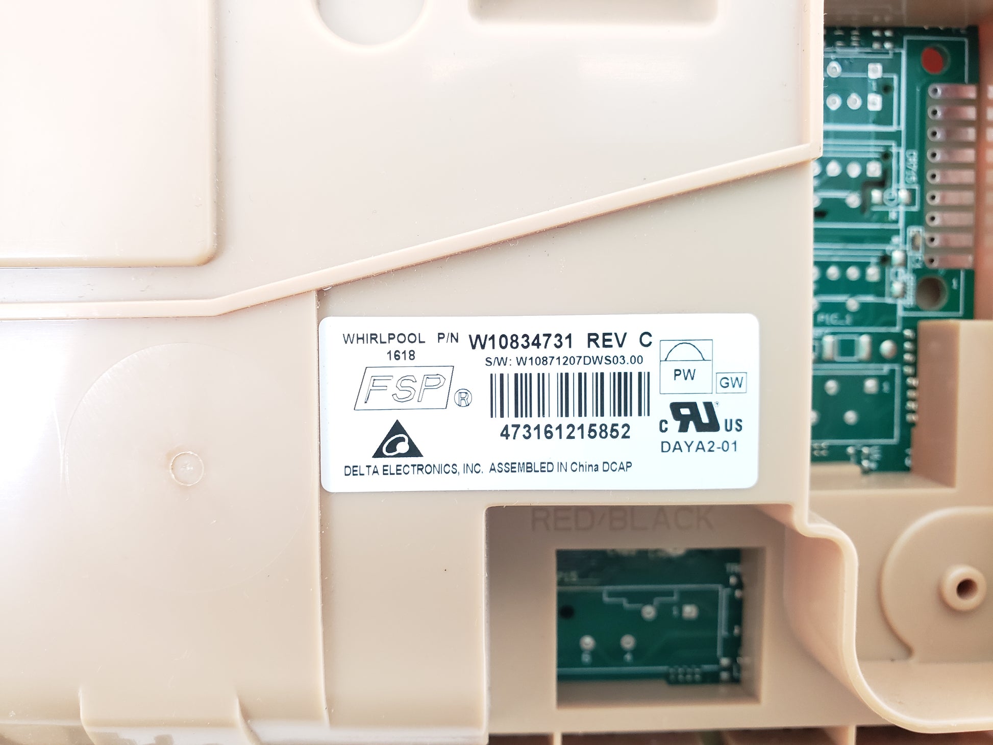 Whirlpool Dishwasher Control Board W10834731