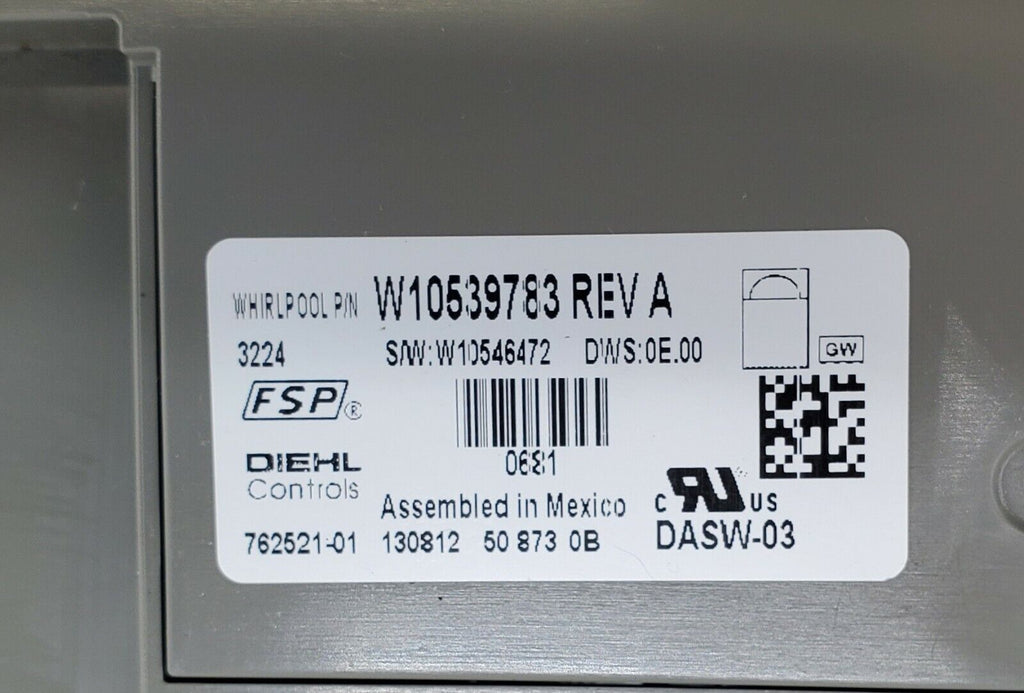 OEM Whirlpool Dishwasher Control W10539783 Same Day Shipping & Lifetime Warranty