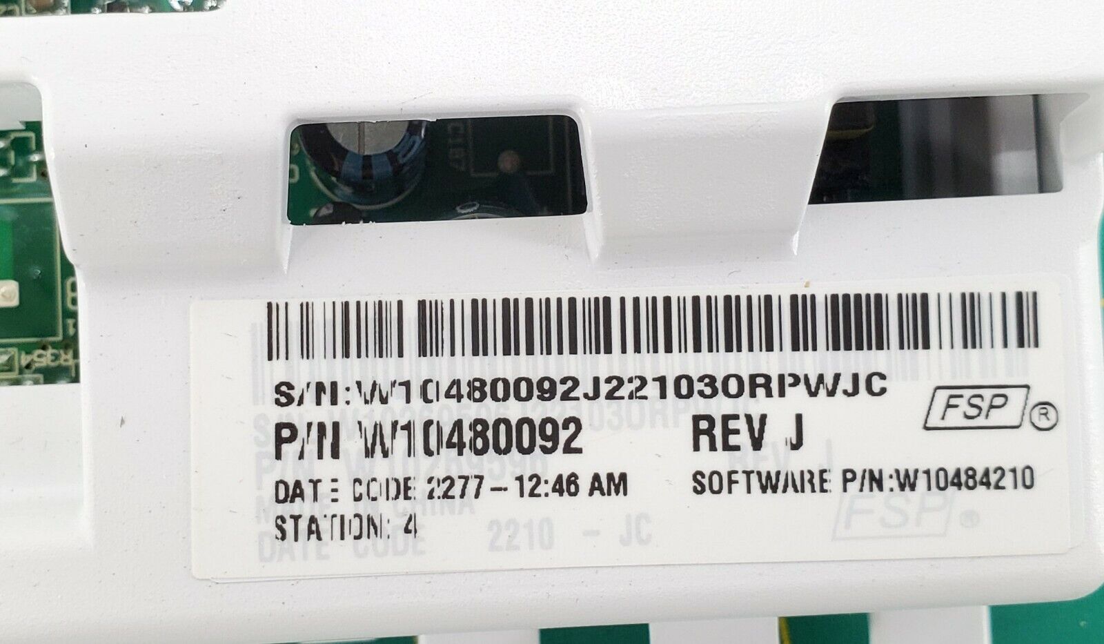 Kenmore Washer Control W10480092