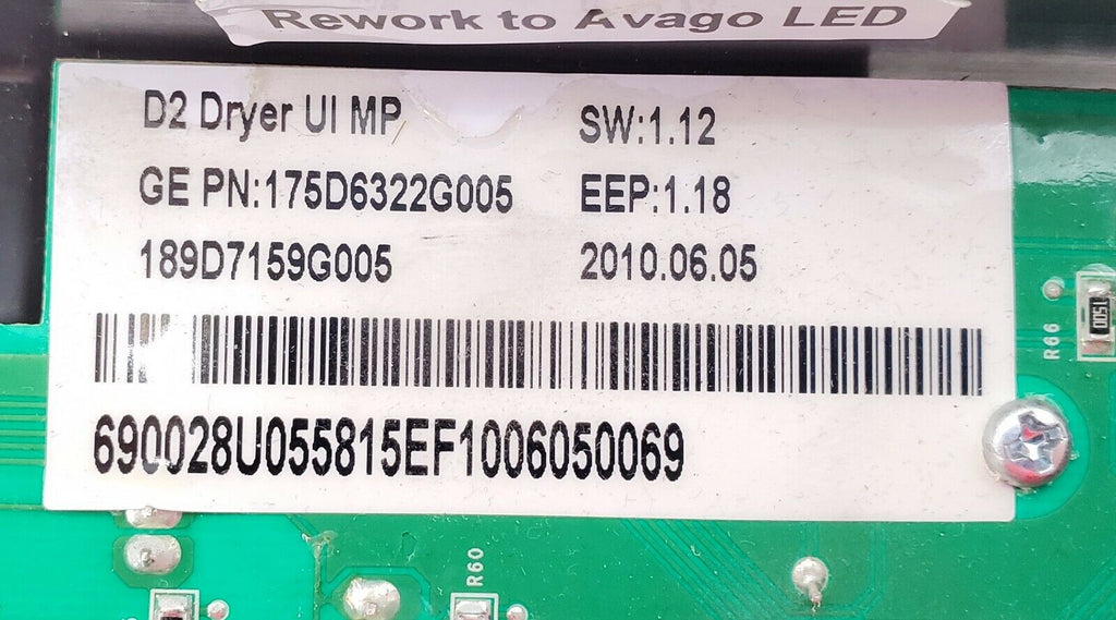 GE Dryer Display 189D7159G005