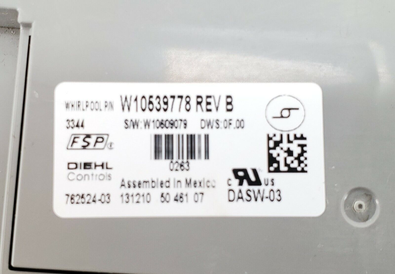 OEM Maytag Dishwasher Control W10539778 Same Day Ship & Lifetime Warranty