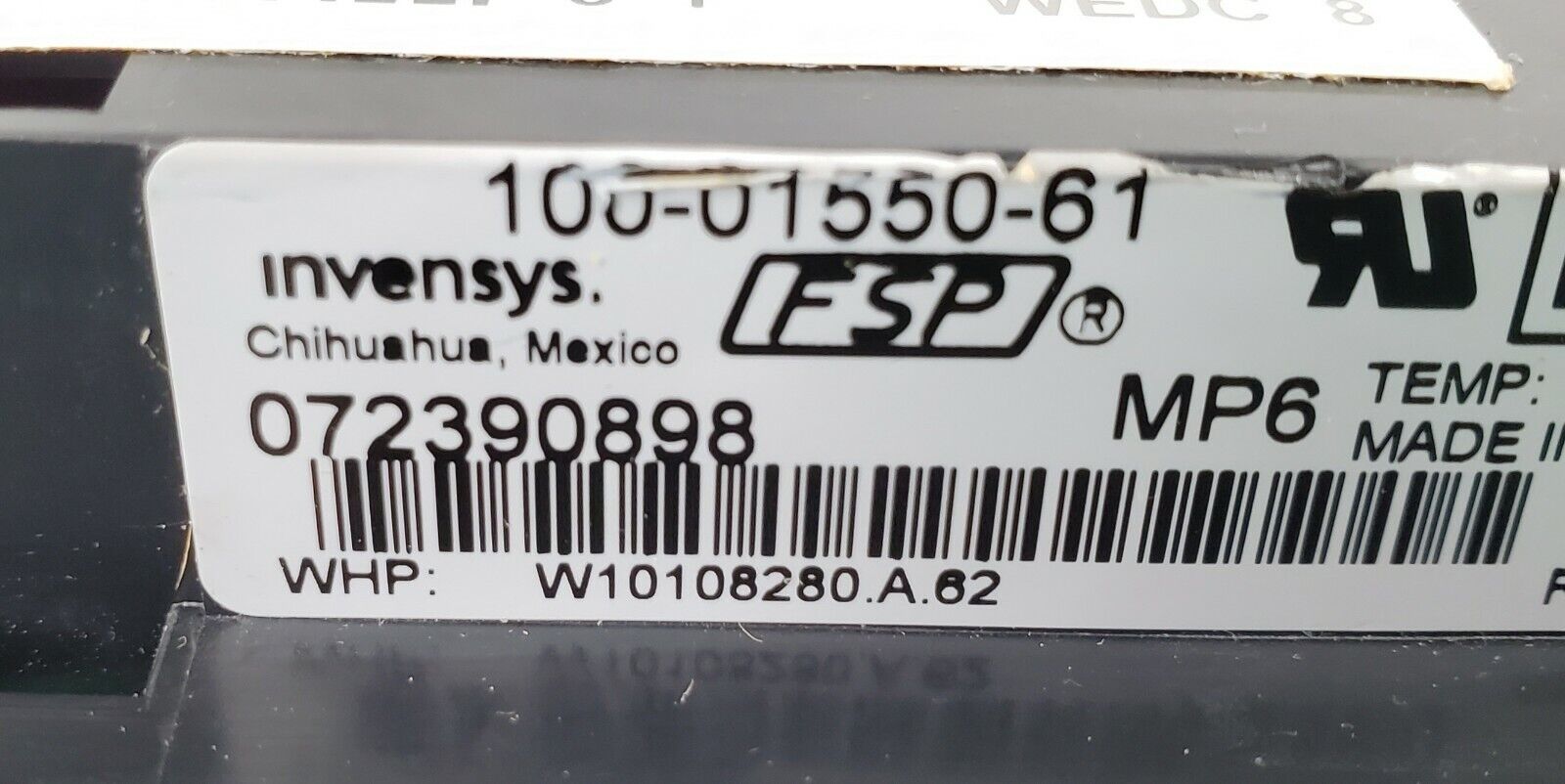 Whirlpool Range Control Board W10108280