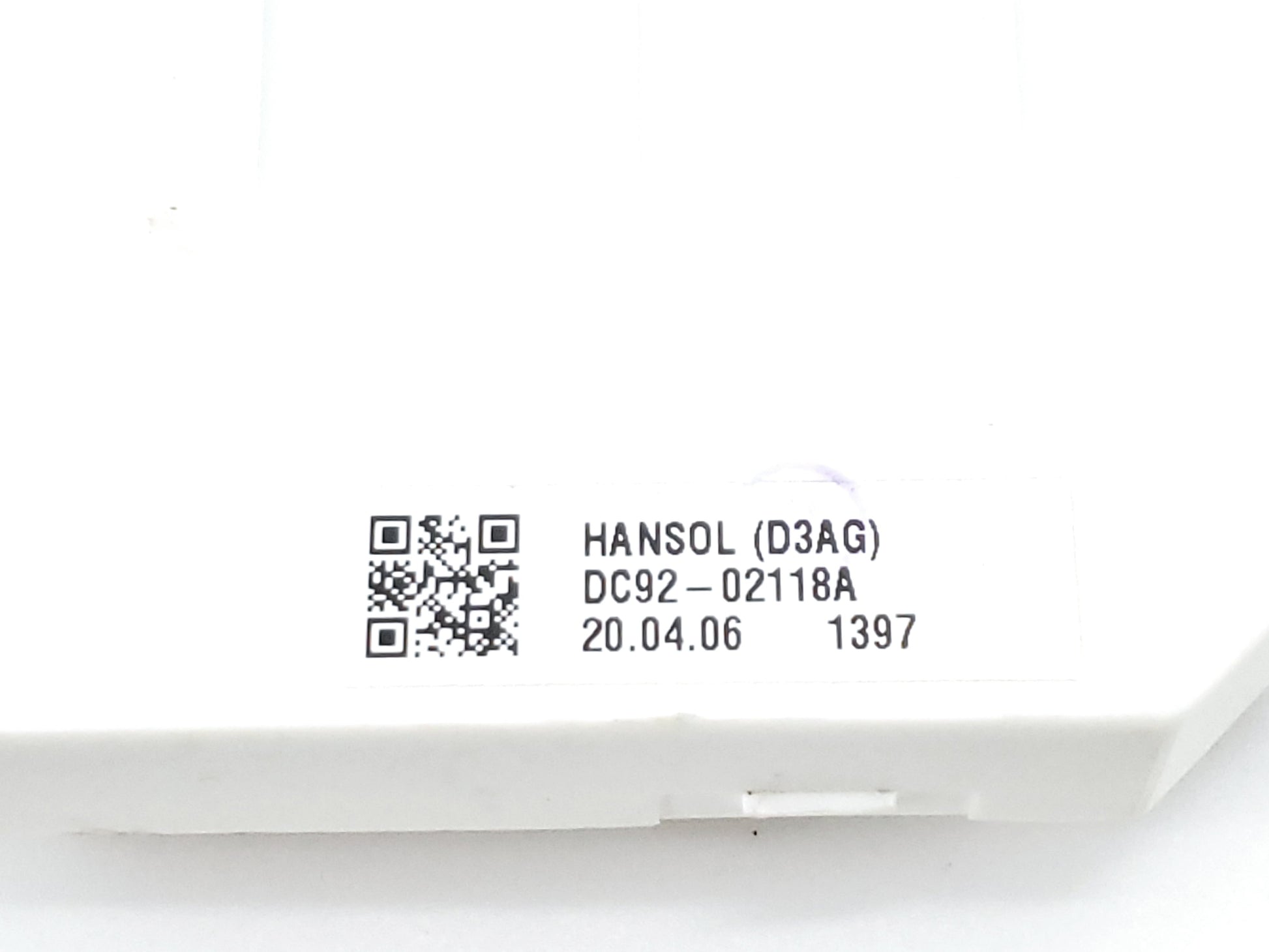Samsung Washer User Interface Control DC92-02118A