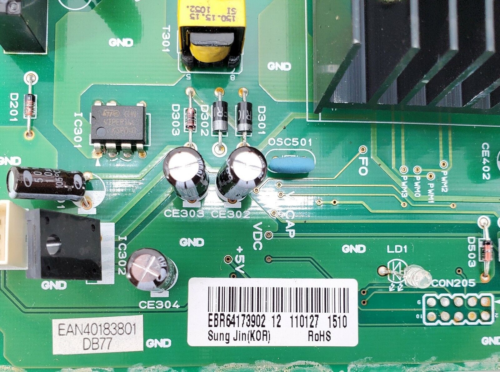LG Refrigerator Control Board EBR64173902