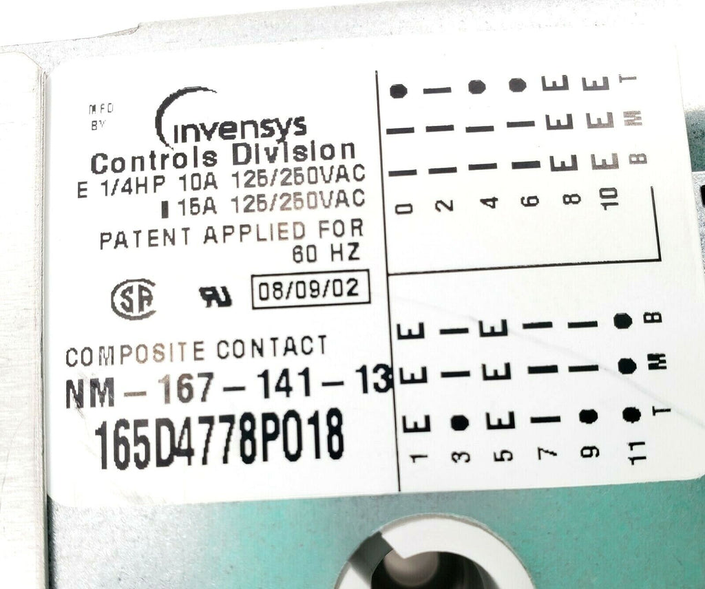 GE Dishwasher Timer 165D4778P018