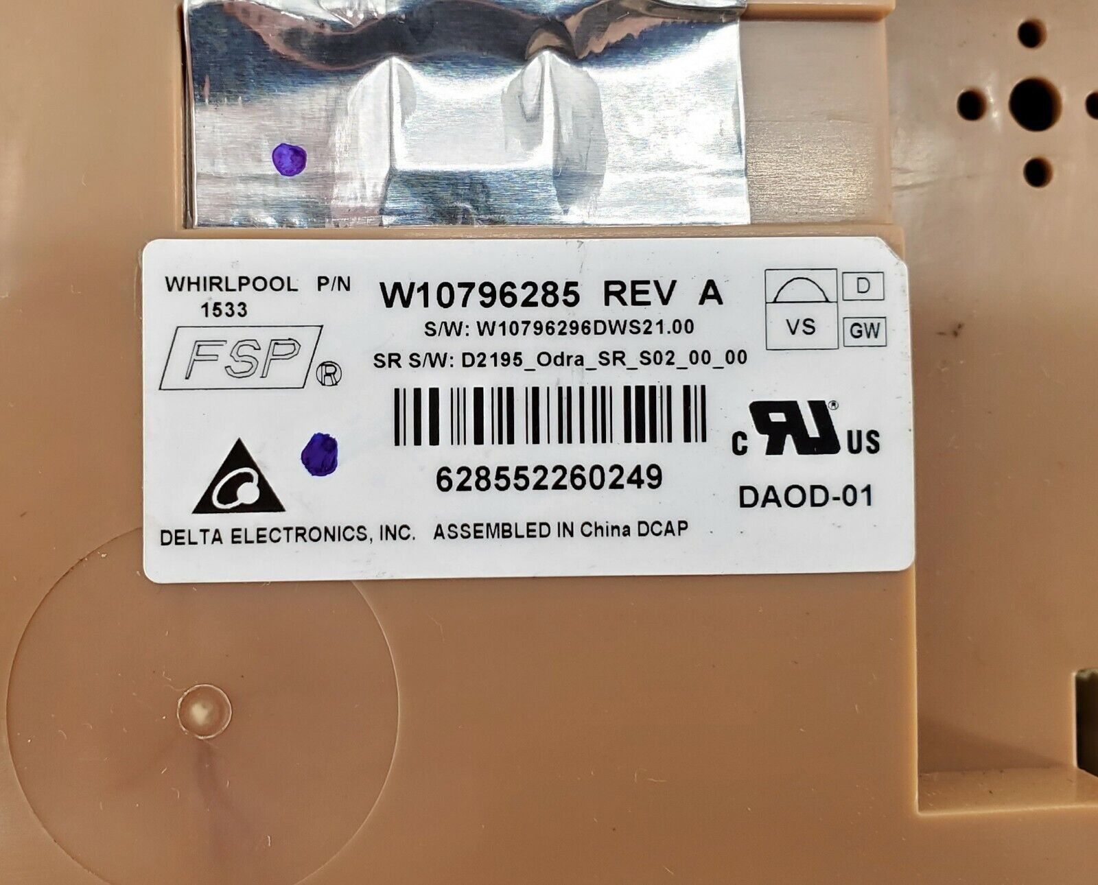 Jenn-Air Dishwasher Control Board W10796285