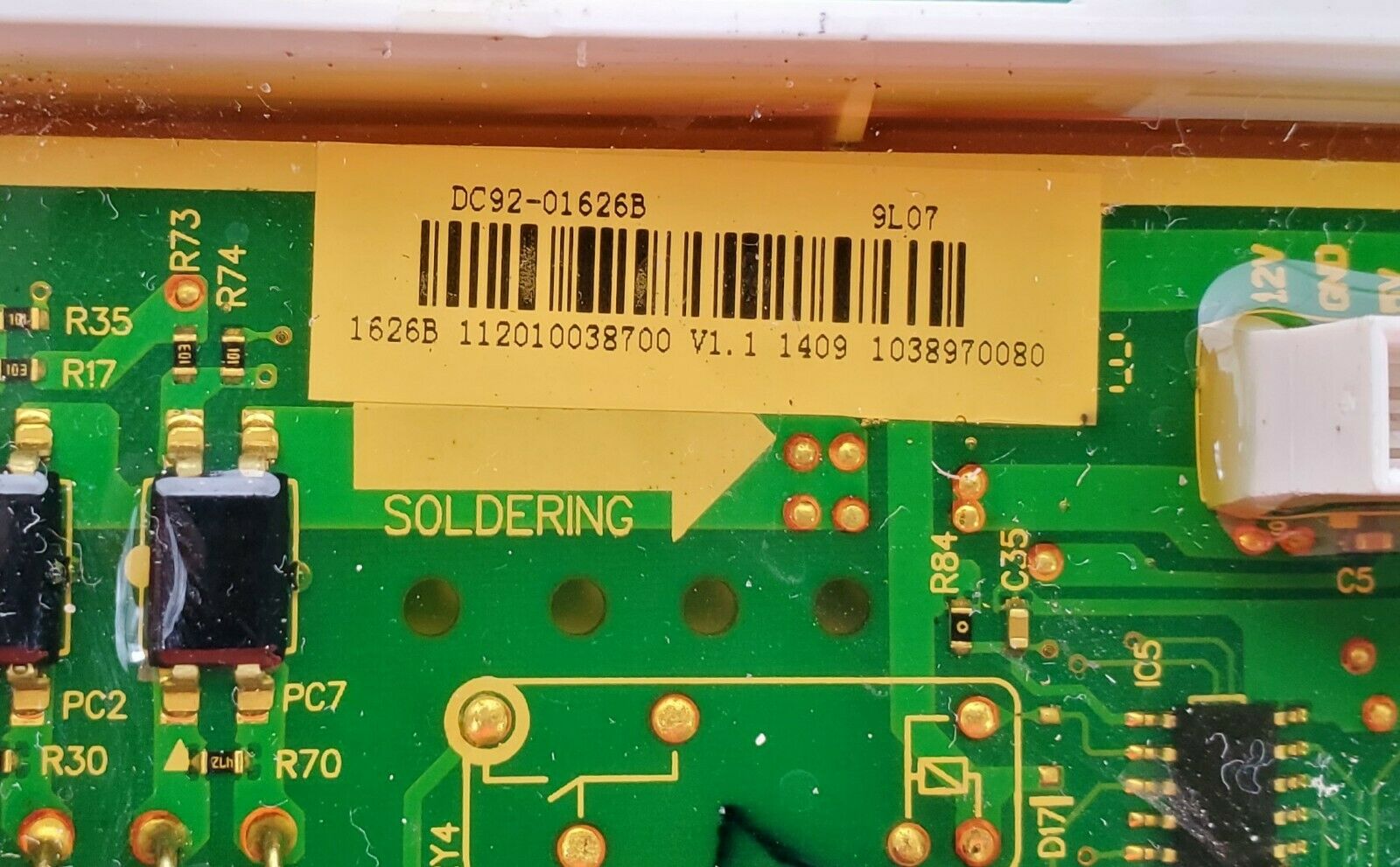 OEM  Samsung Dryer Control  DC92-01626B