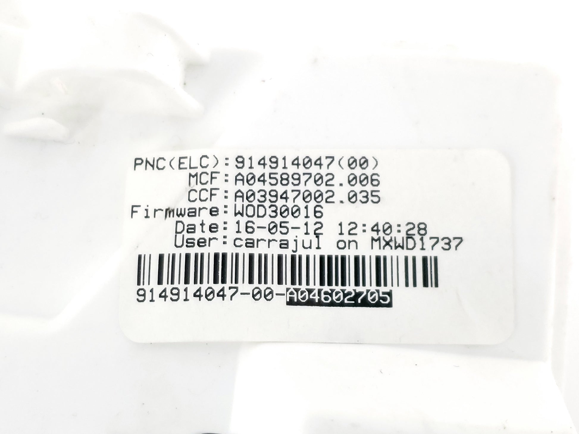 Frigidaire Washer Control Board A04602705
