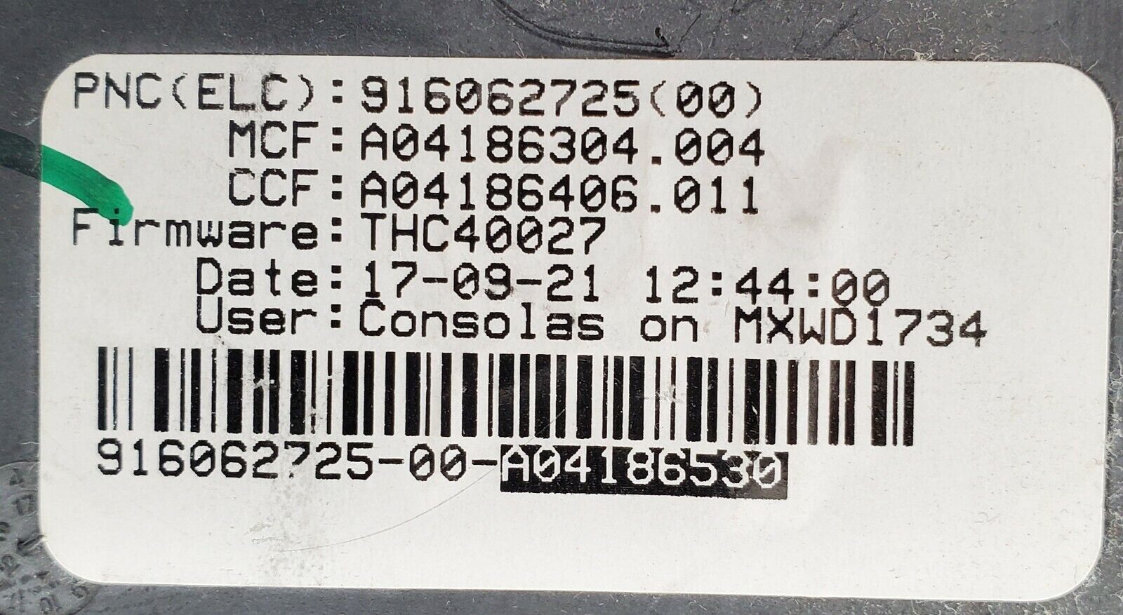 Electrolux  Dryer Control A04186530