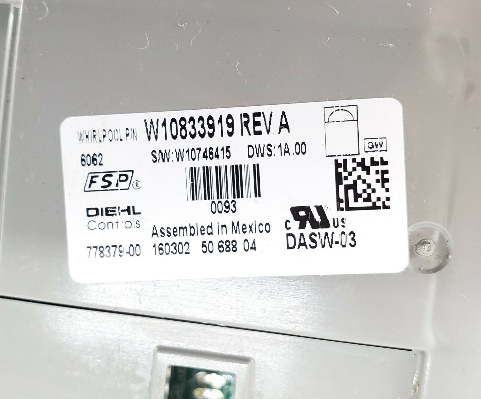 Jenn-Air Dishwasher Control  W10833919