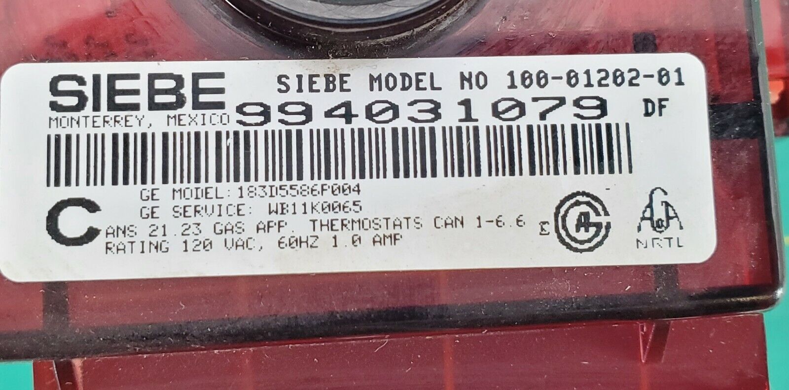 GE Range Control WB11K0065