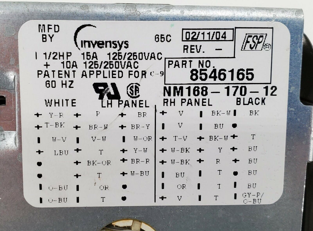 OEM Whirlpool Washer Timer 8546165 Same Day Shipping & Lifetime Warranty