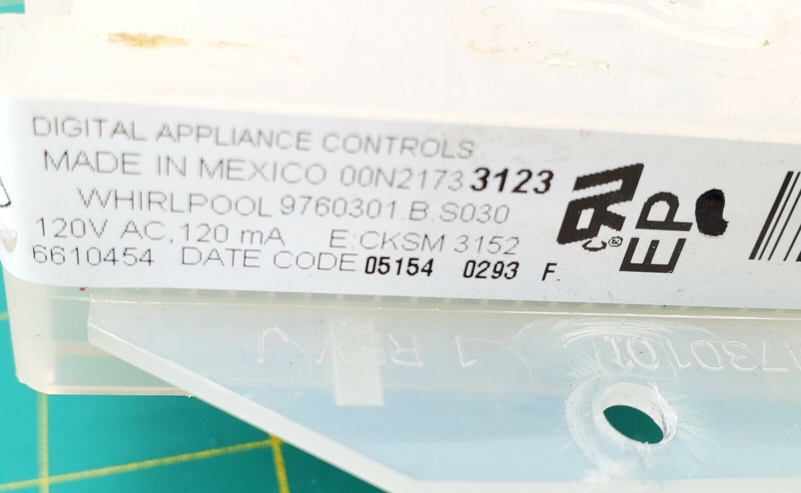 Whirlpool Range Control 9760301