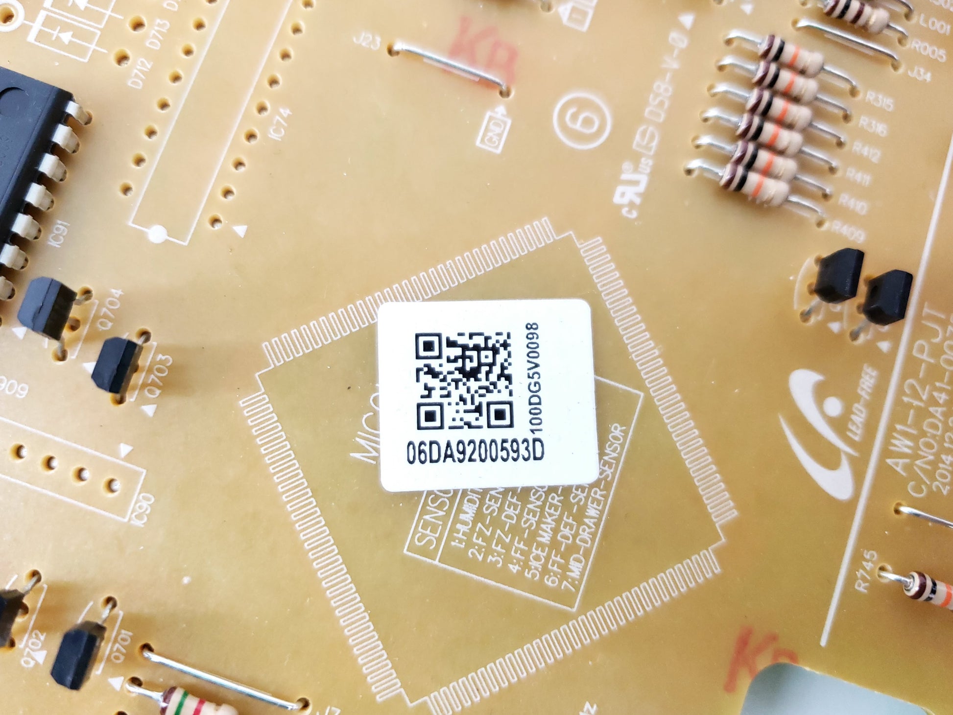 Samsung Refrigerator Control Board DA92-00593D