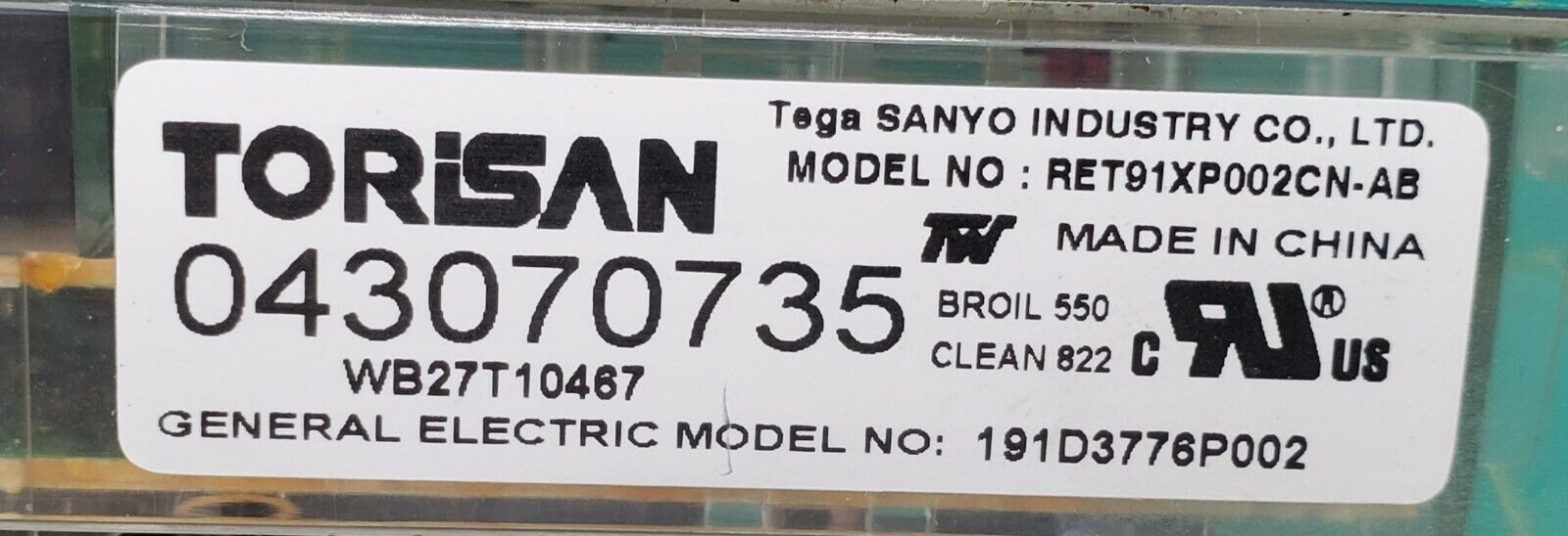 GE Range Control Board WB27T10467