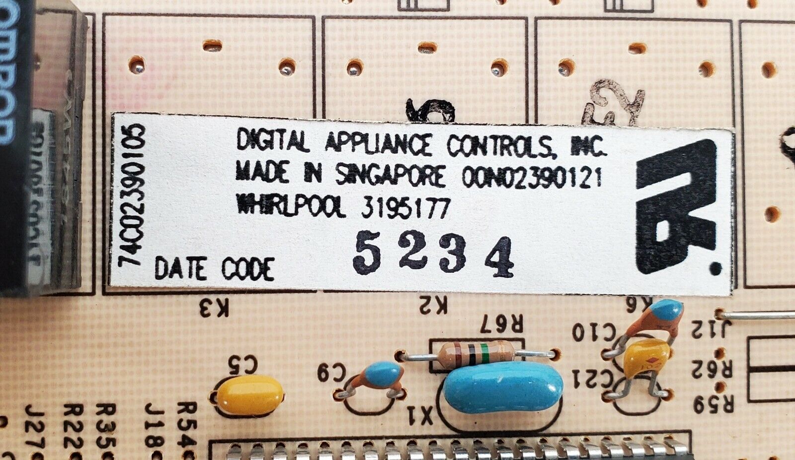 Whirlpool Range Control  Board 3195177
