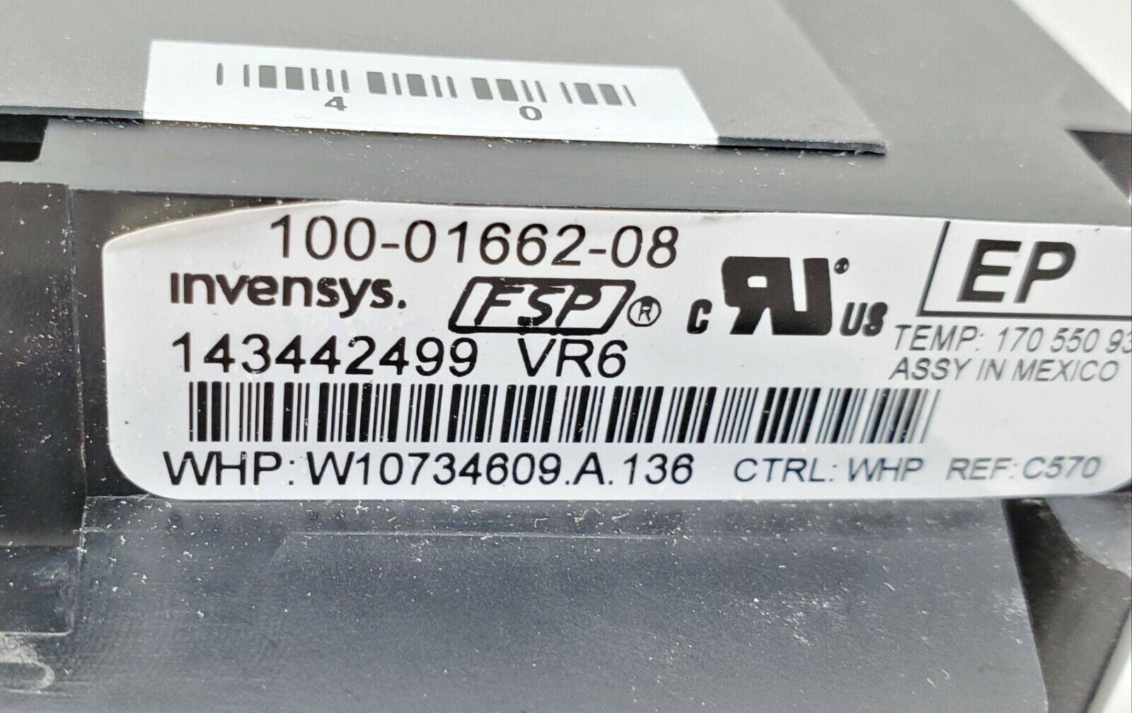 Whirlpool Range Control  W10734609