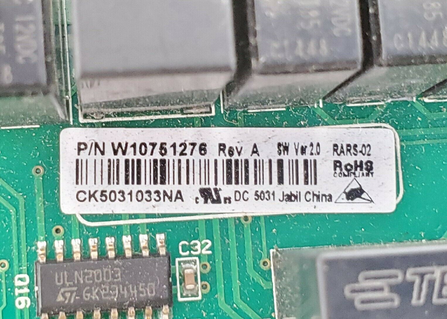 Whirlpool Refrigerator Control W10751276