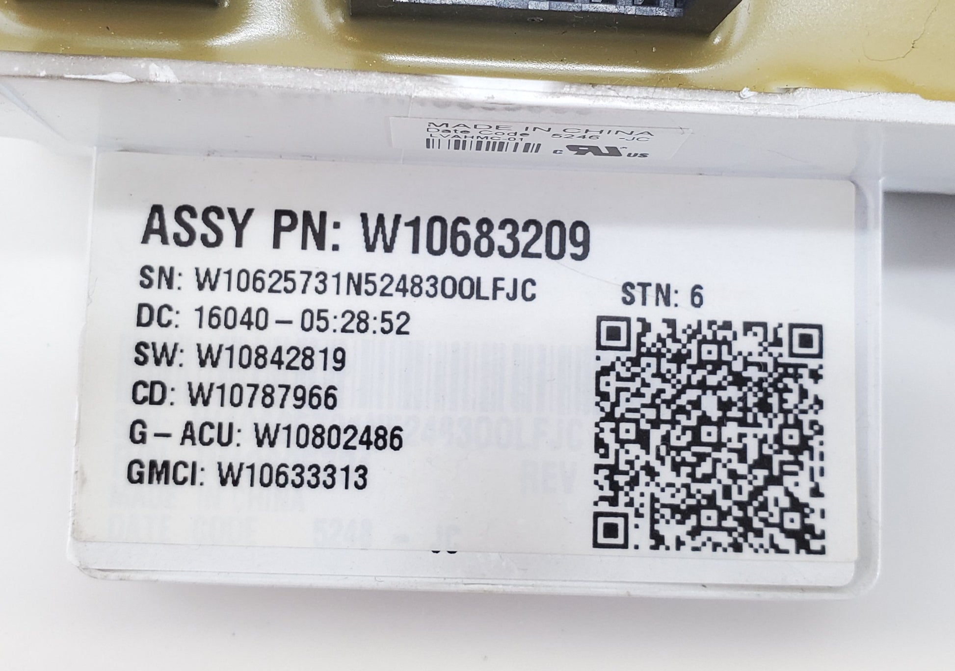 OEM  Kenmore Washer Control Board W10683209