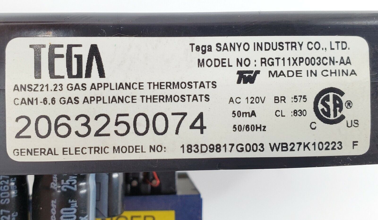 GE Range Control 183D9817G003