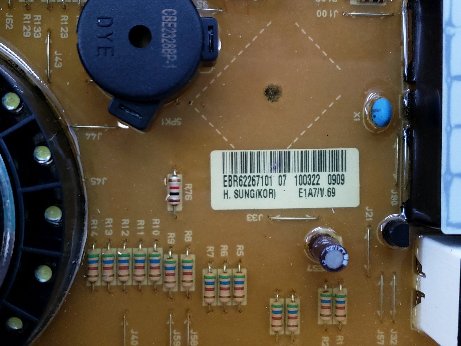 LG Washer User Interface Control EBR62267101
